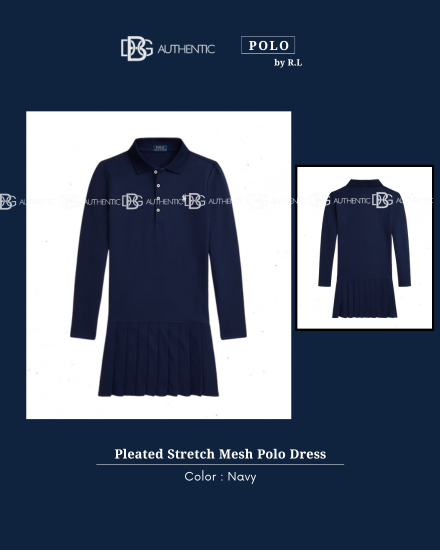 Polo Ralph Lauren Pleated Stretch Mesh Polo Dress - DBG Authentic
